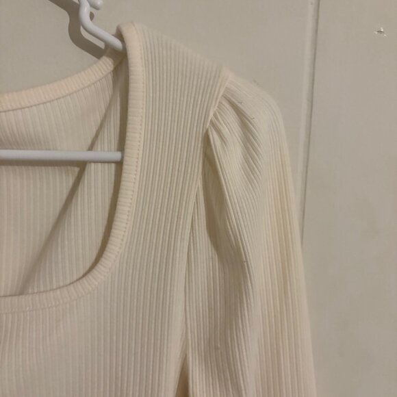 J. Crew White Long Sleeved Ribbed Shirt - Picture 4 of 4